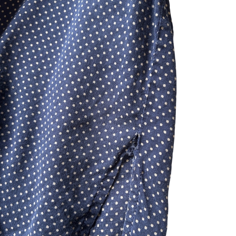 Imogene + Willie Polka Dot Shirt‎ S Navy Peter Pan Collar Button Down - Picture 7 of 8
